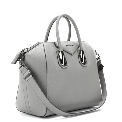 givenchy antigona medium leather satchel in pearl grey|Givenchy antigona medium leather satchel.